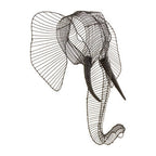 Steel Wire Elephant Head Wall Sculpture