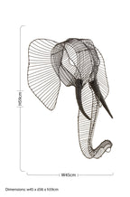 Steel Wire Elephant Head Wall Sculpture