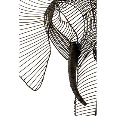 Steel Wire Elephant Head Wall Sculpture