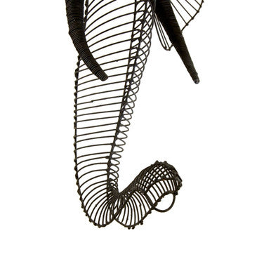 Steel Wire Elephant Head Wall Sculpture
