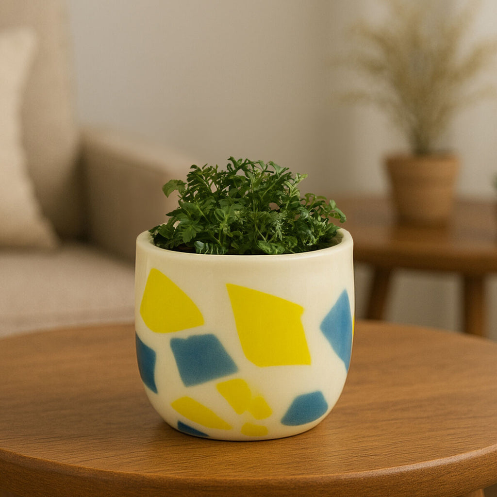 Abstract Design Glass Planter
