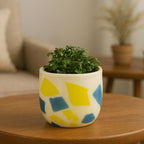 Abstract Design Glass Planter