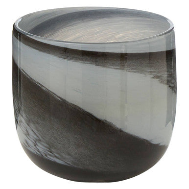 Grey and Black Glass Planter