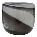 Grey and Black Glass Planter