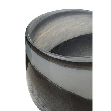 Grey and Black Glass Planter