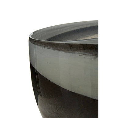 Grey and Black Glass Planter