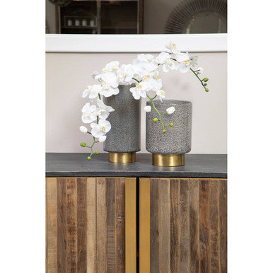 Large Grey and Gold Vase