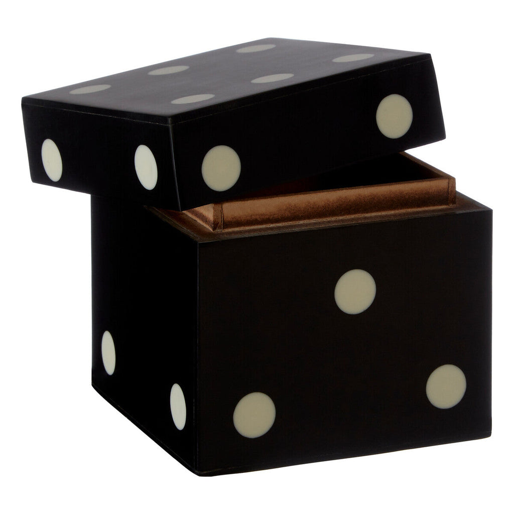Black and White Dice Box with 5 Dice