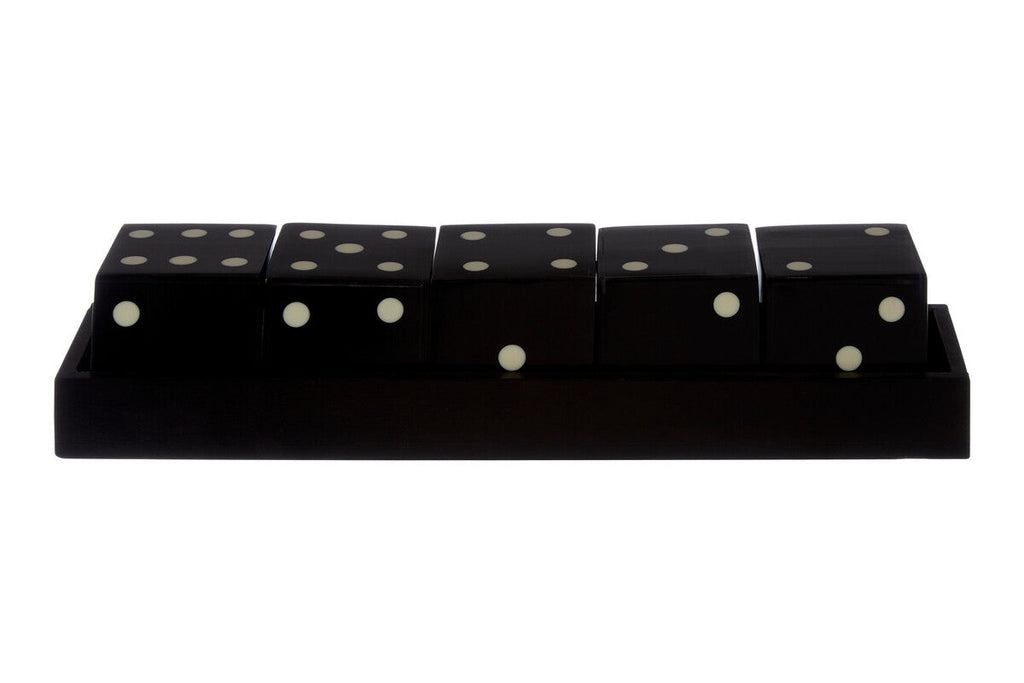 Black and White 5 Dice Set