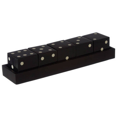 Black and White 5 Dice Set