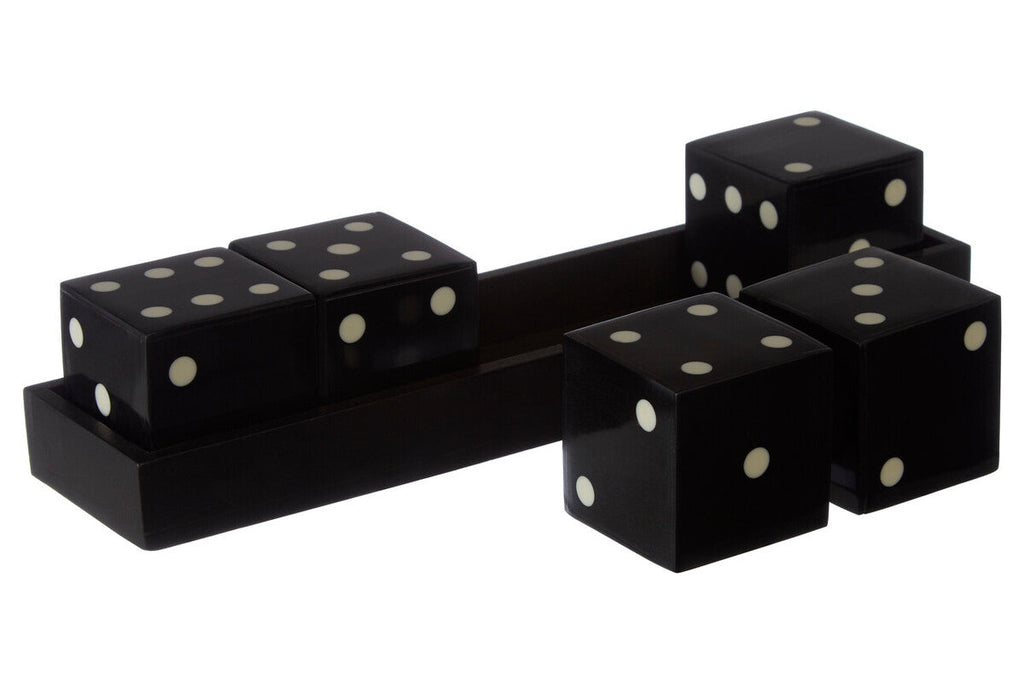 Black and White 5 Dice Set