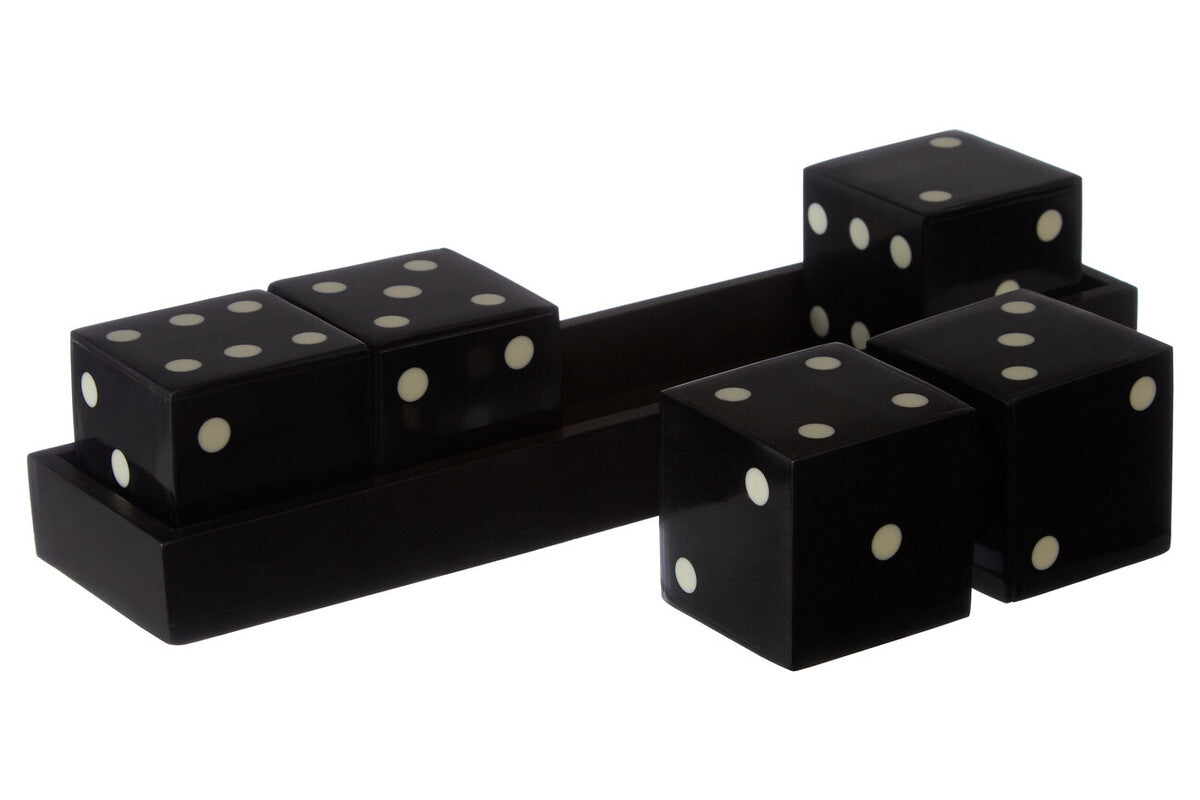 Black and White 5 Dice Set