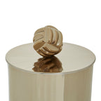 Gold Metal Large Trinket Box with Vertical Texture