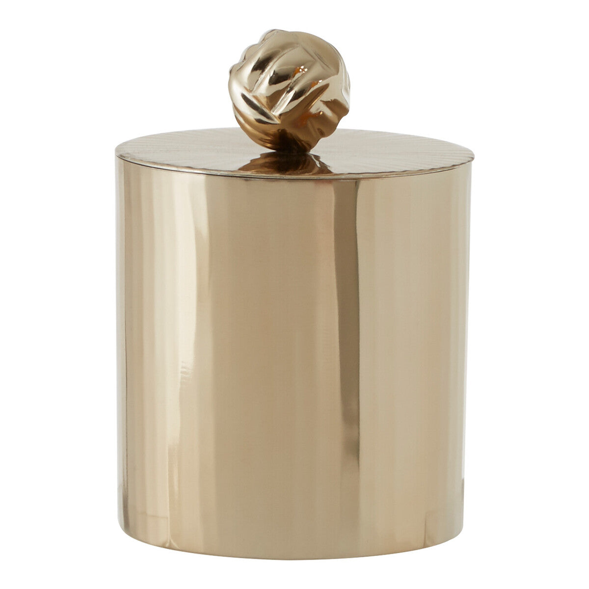 Gold Metal Small Trinket Box with Vertical Texture