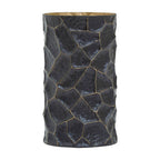Black and Gold Finish Metal Small Vase
