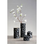 Black and Gold Finish Metal Small Vase