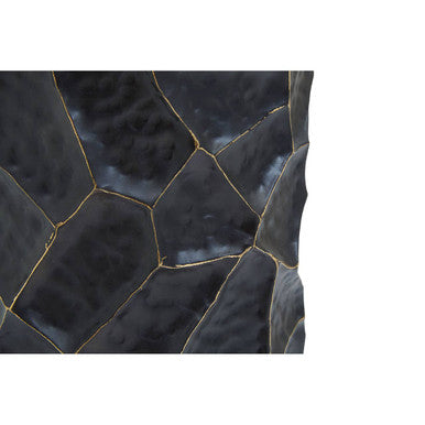 Black and Gold Finish Metal Small Vase