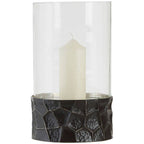 Black and Gold Large Hurricane Candle Holder