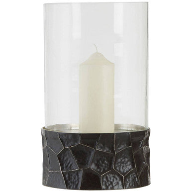 Black and Gold Large Hurricane Candle Holder