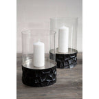 Black and Gold Large Hurricane Candle Holder