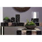 Black and Gold Large Hurricane Candle Holder