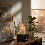 Black and Gold Large Hurricane Candle Holder