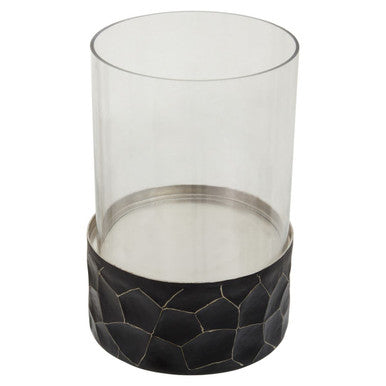 Black and Gold Small Hurricane Candle Holder