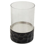 Black and Gold Small Hurricane Candle Holder
