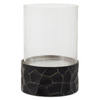 Black and Gold Small Hurricane Candle Holder