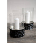 Black and Gold Small Hurricane Candle Holder