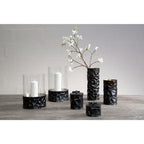 Black and Gold Small Hurricane Candle Holder