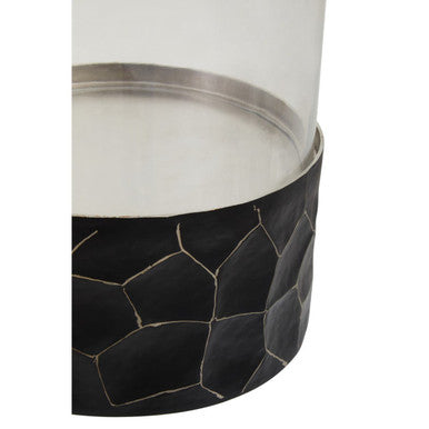 Black and Gold Small Hurricane Candle Holder