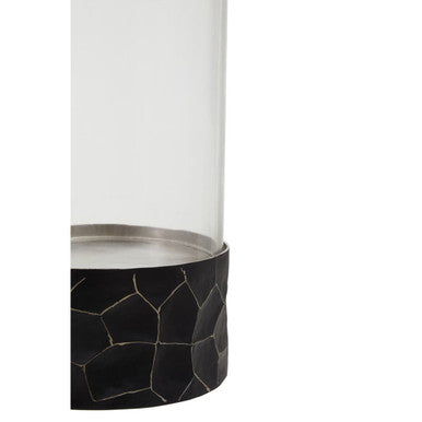 Black and Gold Small Hurricane Candle Holder