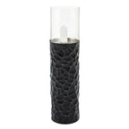 Black and Gold Finish Large Floor Standing Hurricane Candle Holder