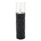 Black and Gold Finish Large Floor Standing Hurricane Candle Holder