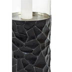 Black and Gold Finish Large Floor Standing Hurricane Candle Holder
