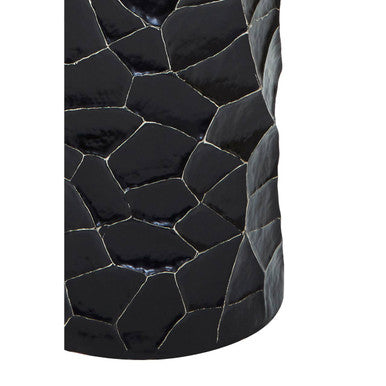 Black and Gold Finish Large Floor Standing Hurricane Candle Holder
