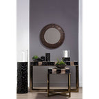 Black and Gold Finish Small Floor Standing Hurricane Candle Holder