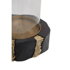 Black Acacia and Gold Small Hurricane Candle Holder