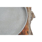 Natural Acacia Wood Small Hurricane Candle Holder with Glass Insert