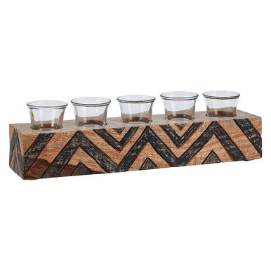 Tribal Wooden Tealight Holder