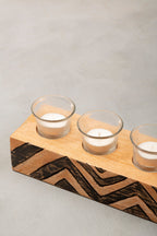 Tribal Wooden Tealight Holder