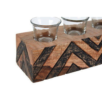 Tribal Wooden Tealight Holder