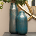 Blue Speckled Glass Small Vase
