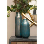 Blue Speckled Glass Large Vase