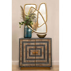 Blue Speckled Glass Large Vase