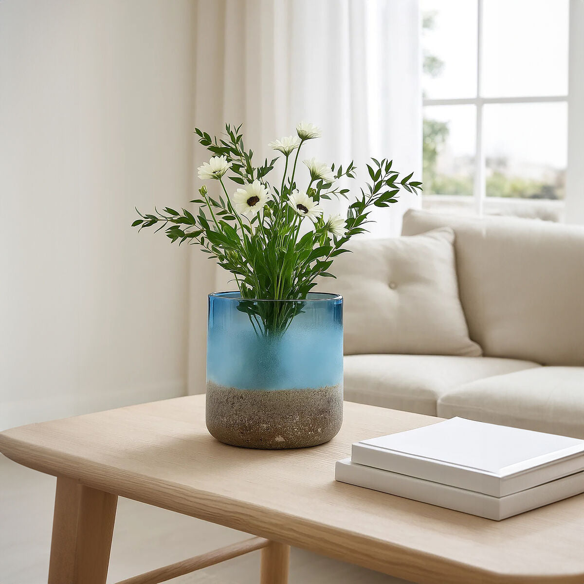 Small Blue Sand Effect Vase