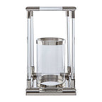 Large Candle Holder in Silver Finish and Acrylic