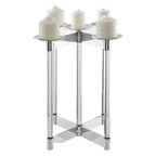 Silver Stainless Steel 5 Sconce Candelabra