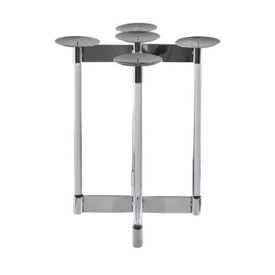 Silver Stainless Steel 5 Sconce Candelabra